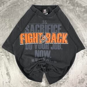 Vintage Y2K NFL Black/Orange Cincinnati Bengals Graphic T-shirt M